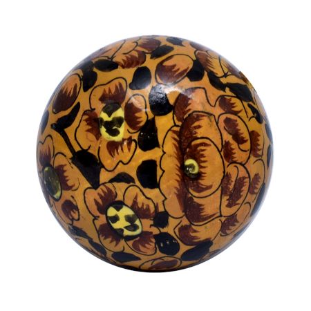 Brown Black Floral Hand Pinted Cabinet Knobs